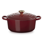 Le Creuset Cast Iron Signature Round Casserole 22cm RhoneGarnet image number 1